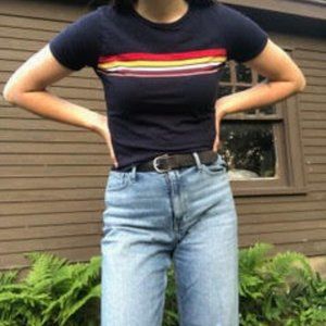 Blue cropped teeshirt from garage